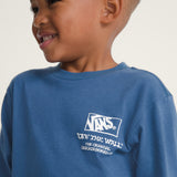 Polera M/L Niño Checker Bones Azul Vans