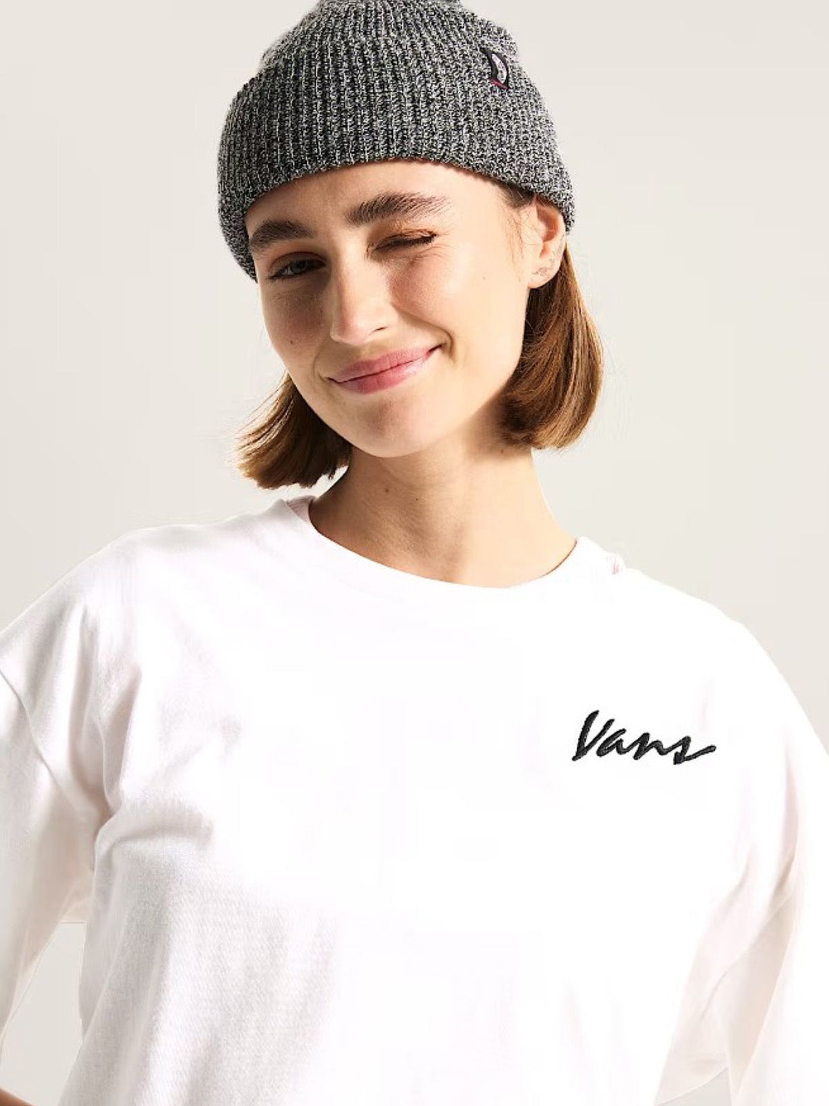 Polera M/C Mujer Classic Script Blanco Vans