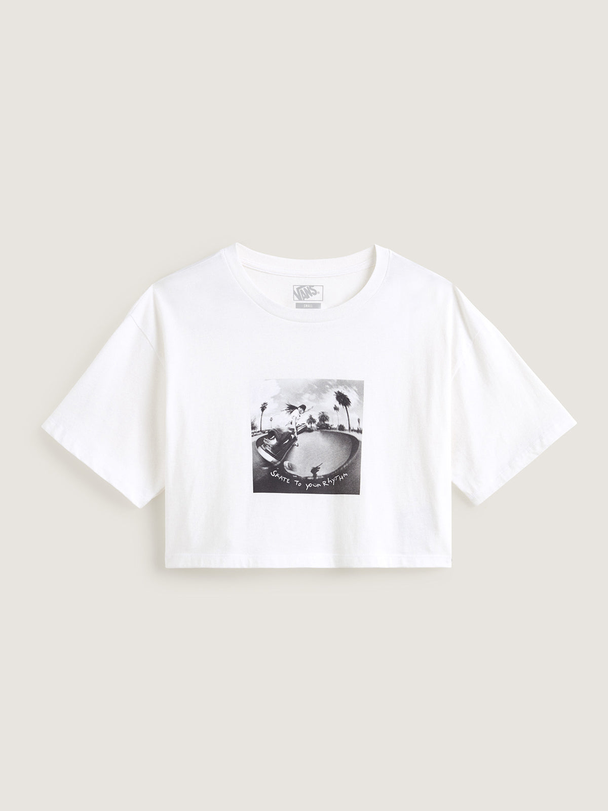 Polera M/C Mujer Rhythm Relaxed Crop Blanco Vans