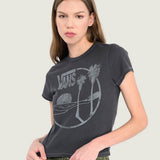 Polera M/C Mujer Sano Baby Tee Negro Vans