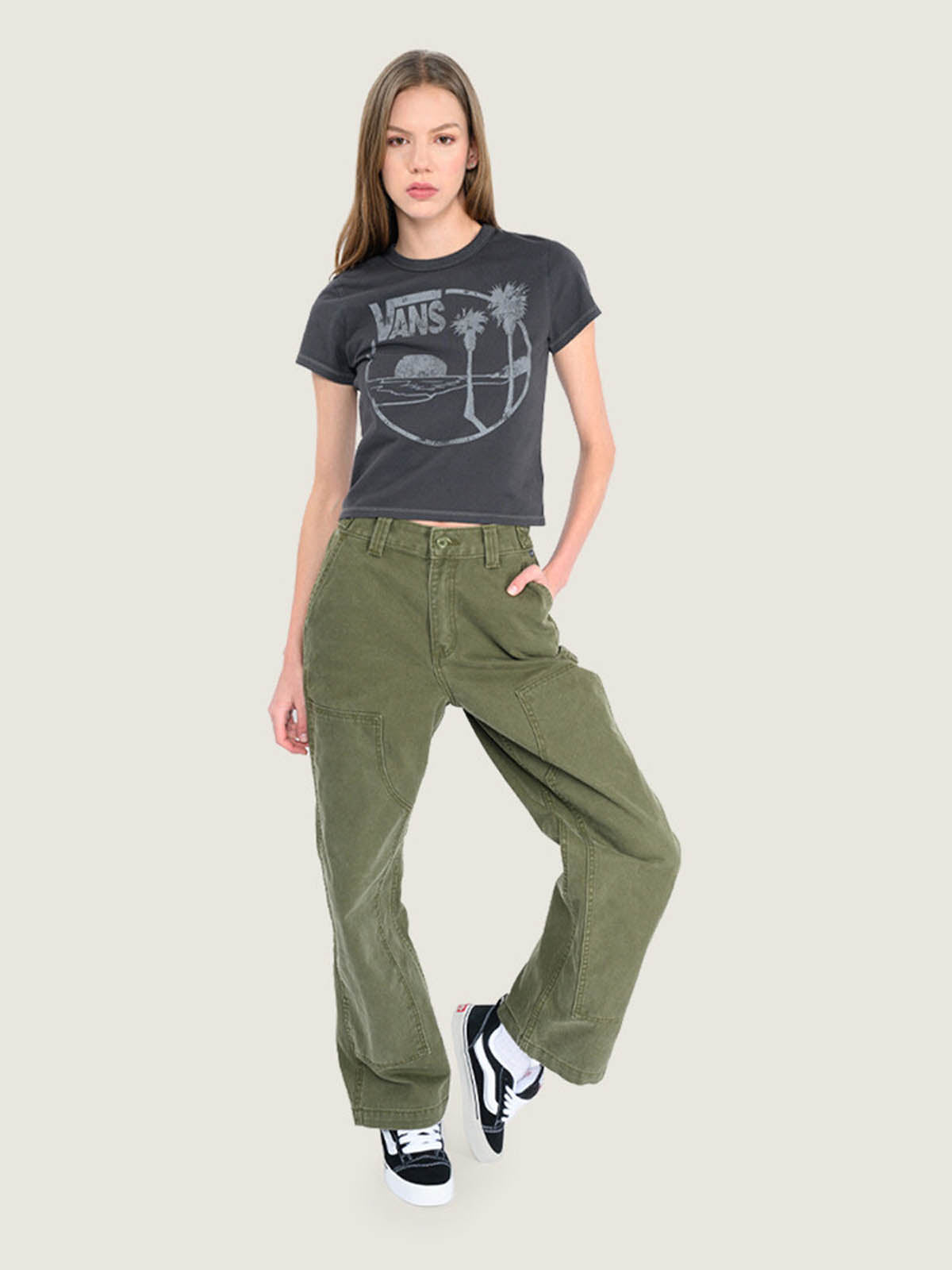 Polera M/C Mujer Sano Baby Tee Negro Vans