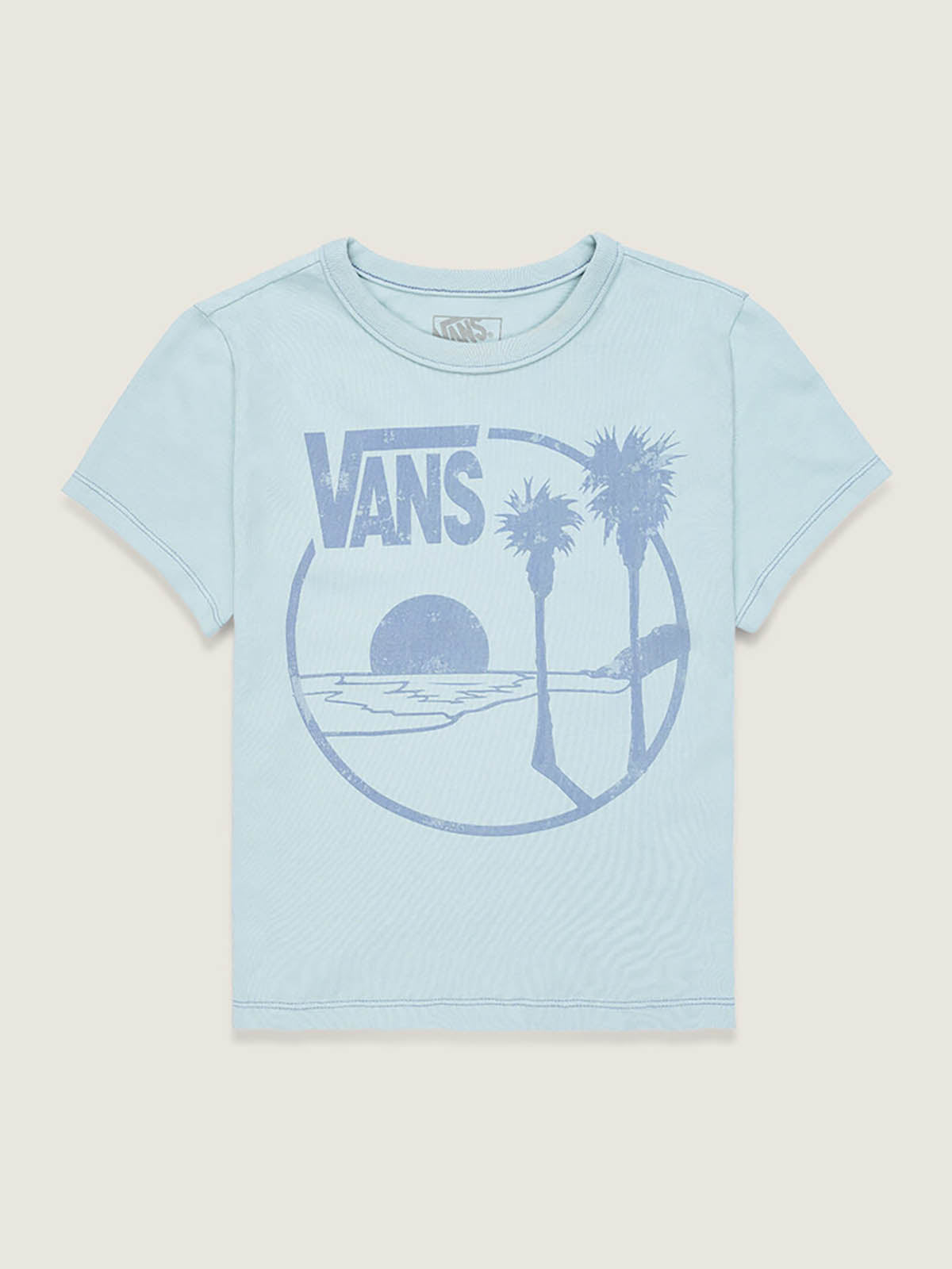 Polera M/C Mujer Sano Baby Tee Celeste Vans