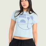 Polera M/C Mujer Sano Baby Tee Celeste Vans