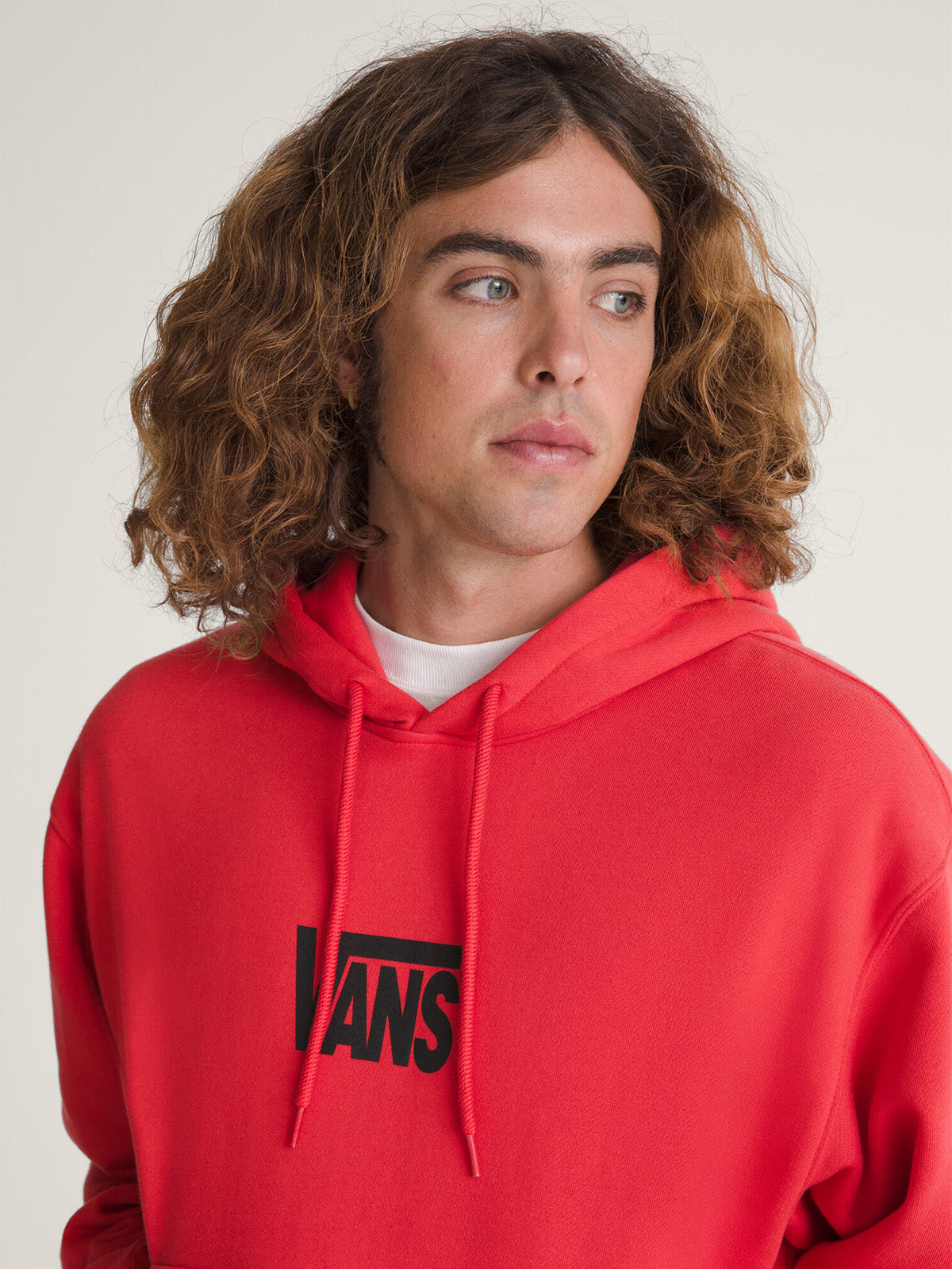 Poleron Hombre Stretch Logo Pullove Rojo Vans