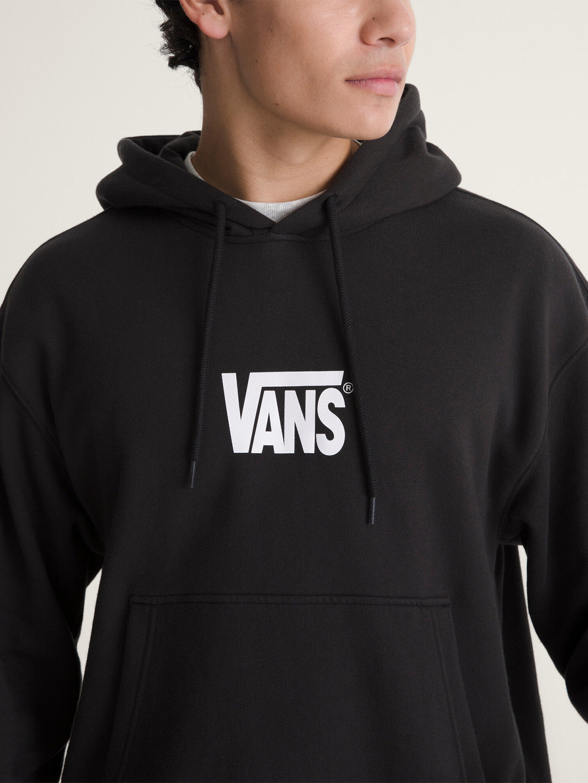 Poleron Hombre Stretch Logo Pullove Negro Vans