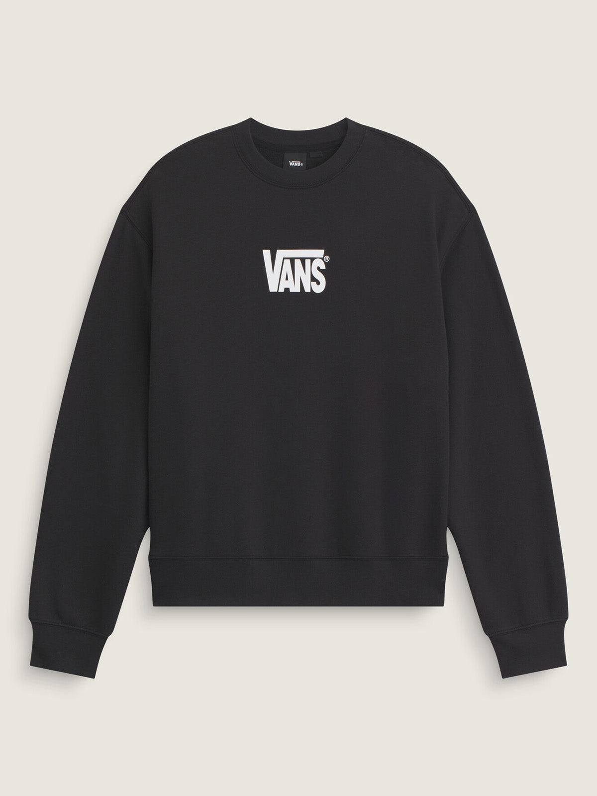 Poleron Hombre Stretch Logo Crew Negro Vans