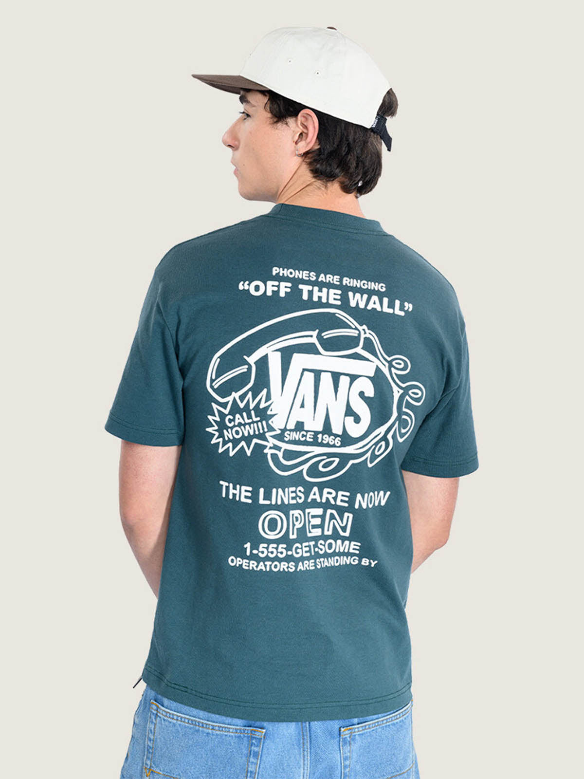 Polera M/C Hombre Hot Lines Tee Azul Vans