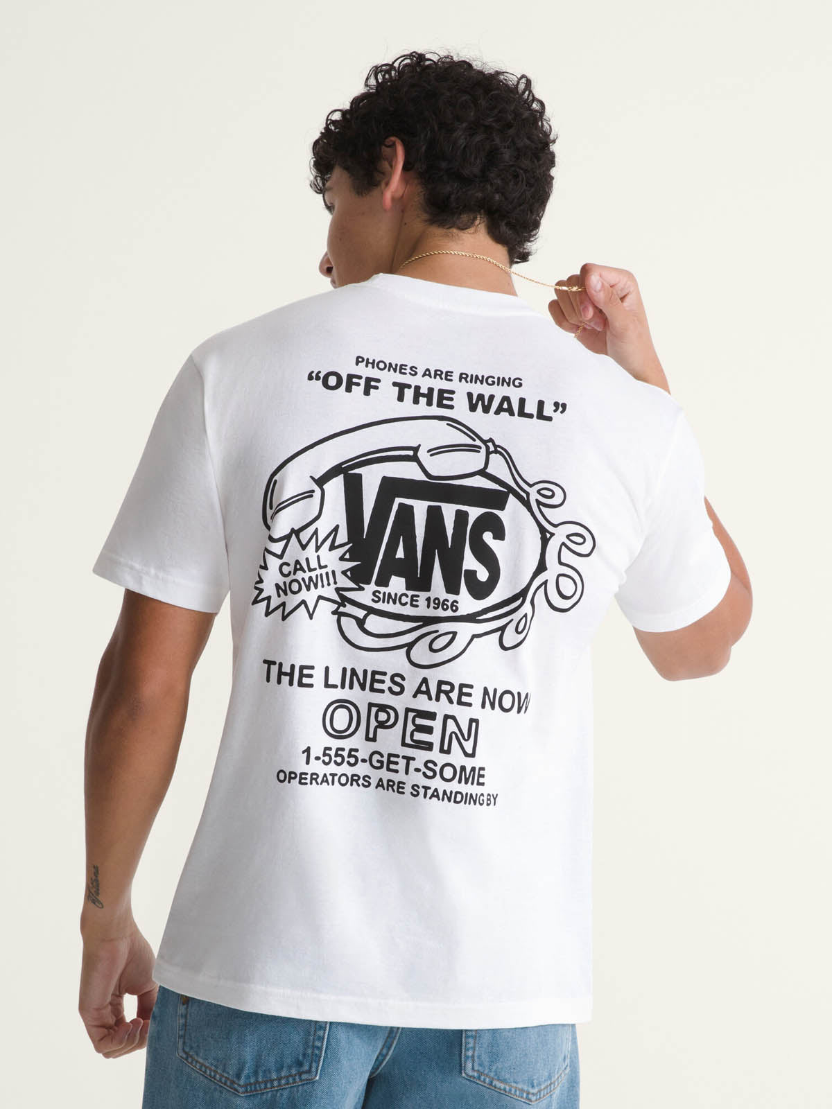 Polera M/C Hombre Hot Lines Tee Blanco Vans
