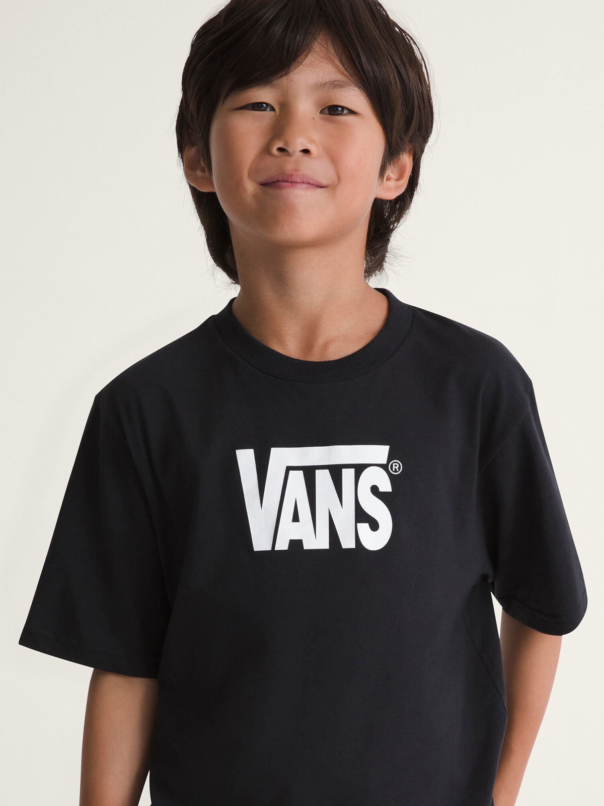 Polera M/C Nino Stretch Logo Negro Vans