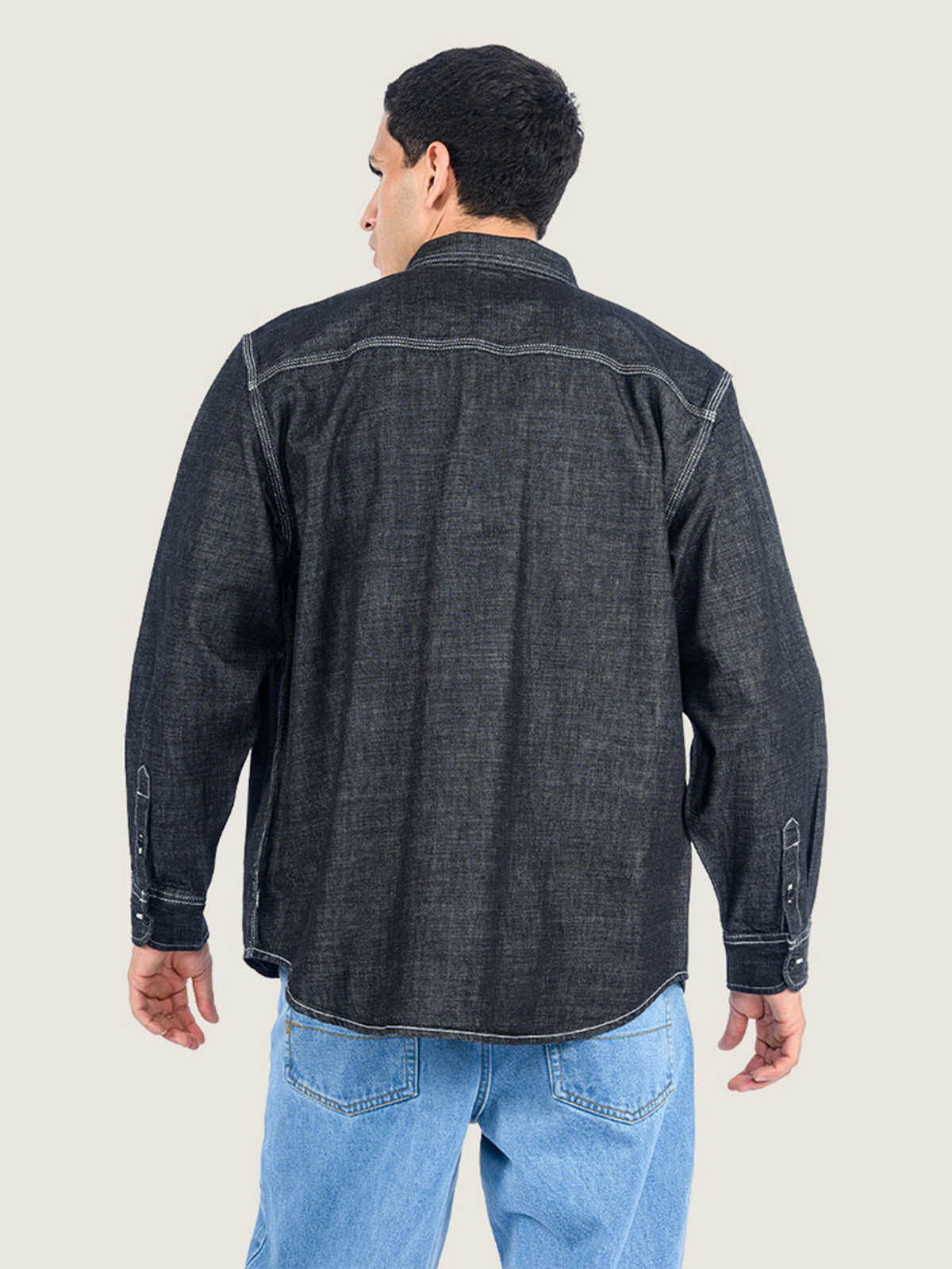 Camisa M/L Hombre Chambray Ls Woven Negro Vans