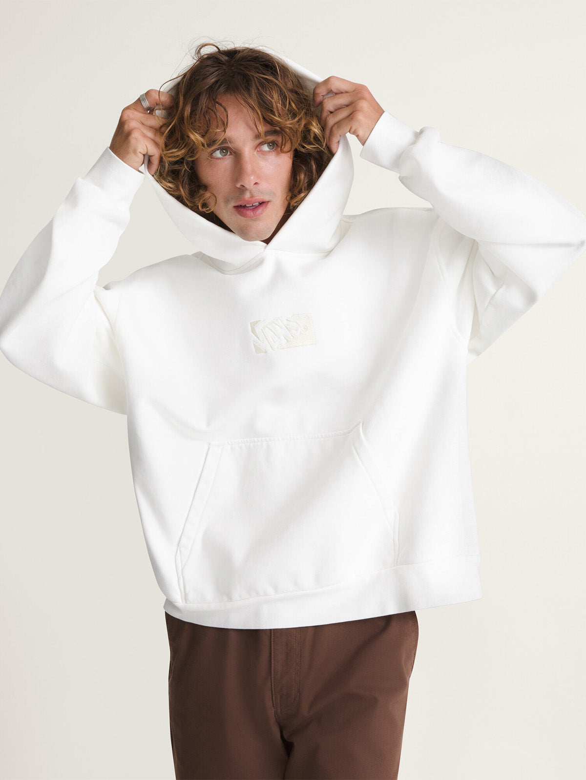 Poleron Hombre Pullover Blanco Vans