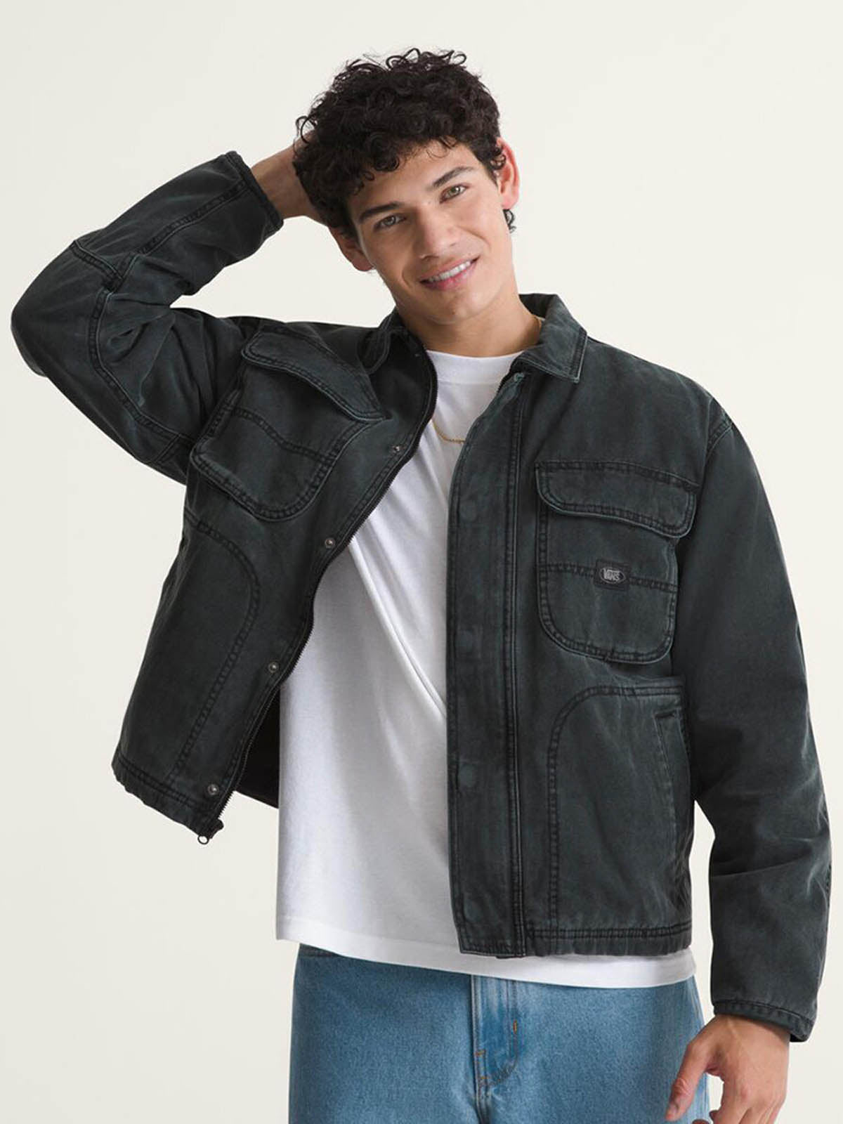 Chaqueta Hombre Umber Pigment Canvas Negro Vans