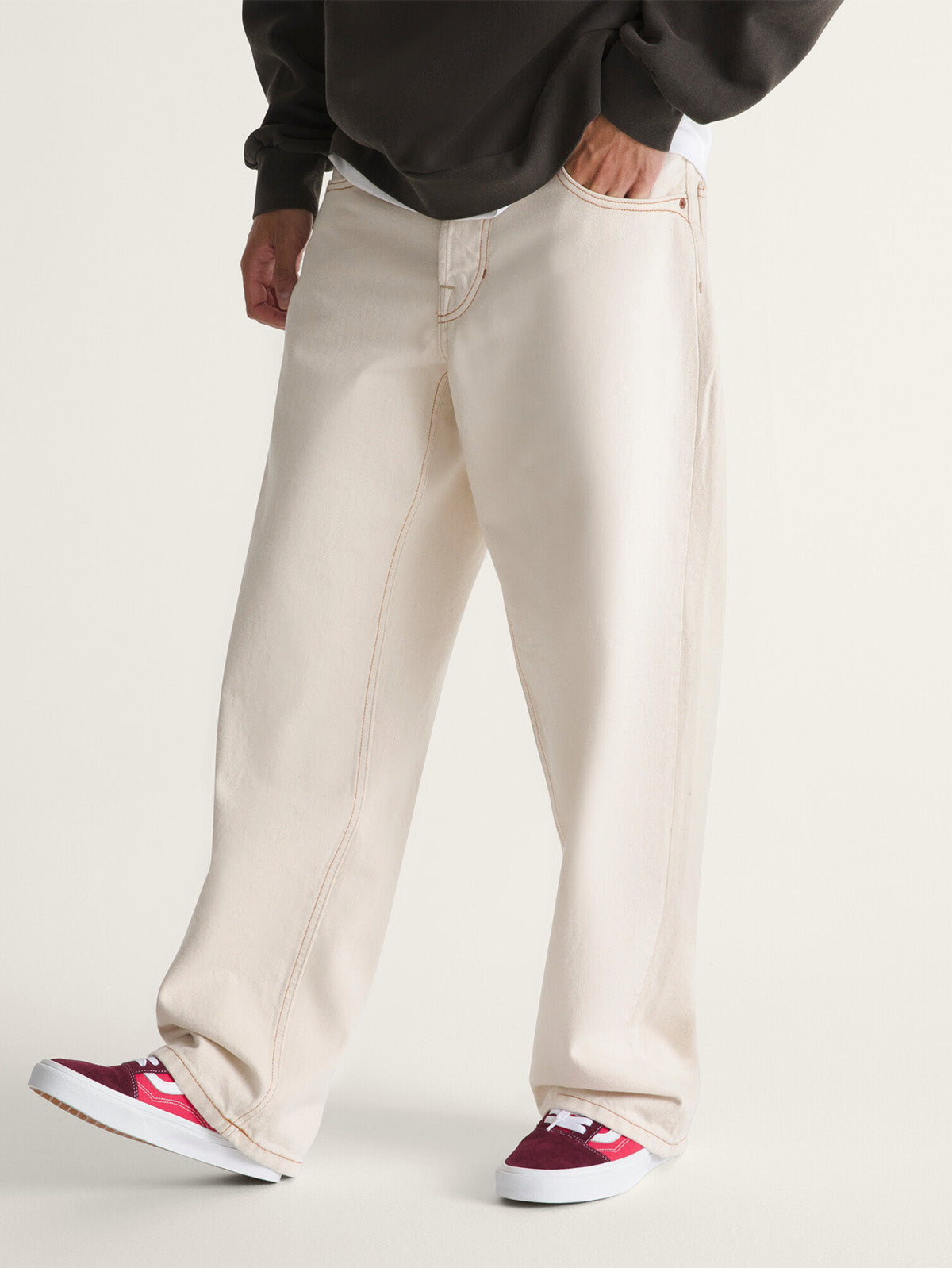 Pantalon Hombre Check-5 Loose Denim  Beige/Crudo Vans