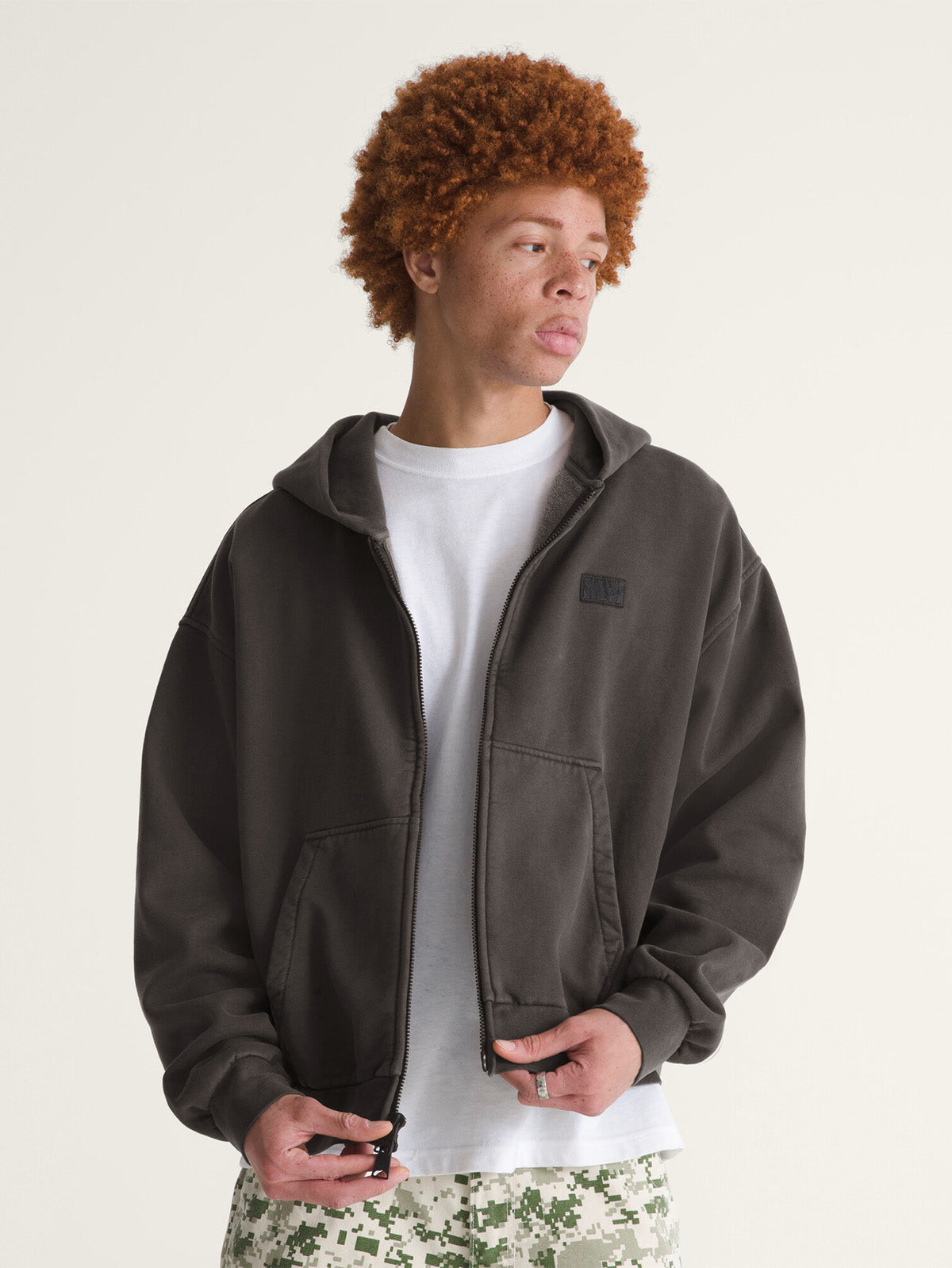 Poleron Hombre Full Zip Hoodie Negro Vans
