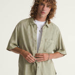 Camisa M/C Hombre Van Doren Tencel Che Beige/Crudo Vans