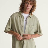 Camisa M/C Hombre Van Doren Tencel Che Beige/Crudo Vans