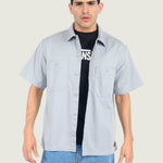 Camisa M/C Hombre Larkspur Solid Workw Gris Vans