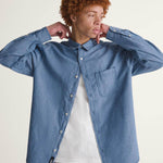 Camisa M/L Hombre Lawson Solid Oxford Azul Vans