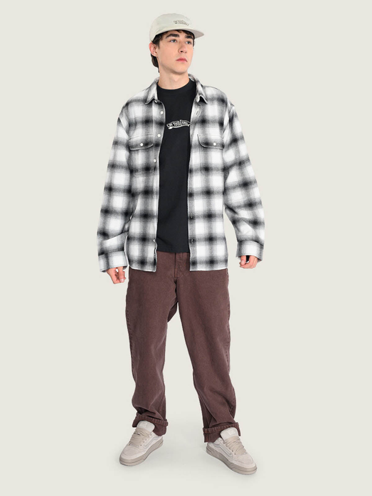 Camisa M/L Hombre Lawson Plaid Flannel Blanco Vans