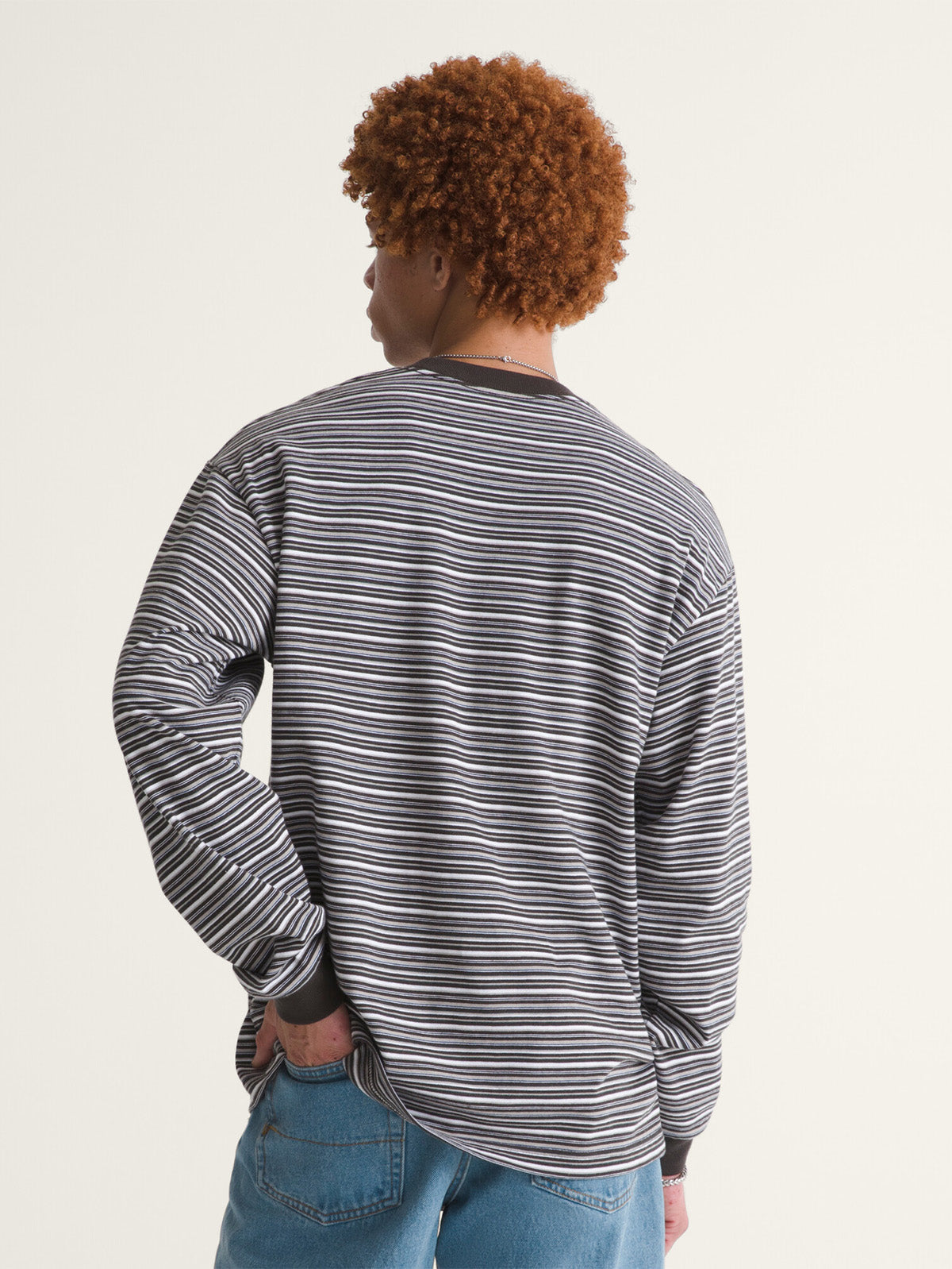 Sweater Hombre Wesley Stripe Ls Kni Negro Vans