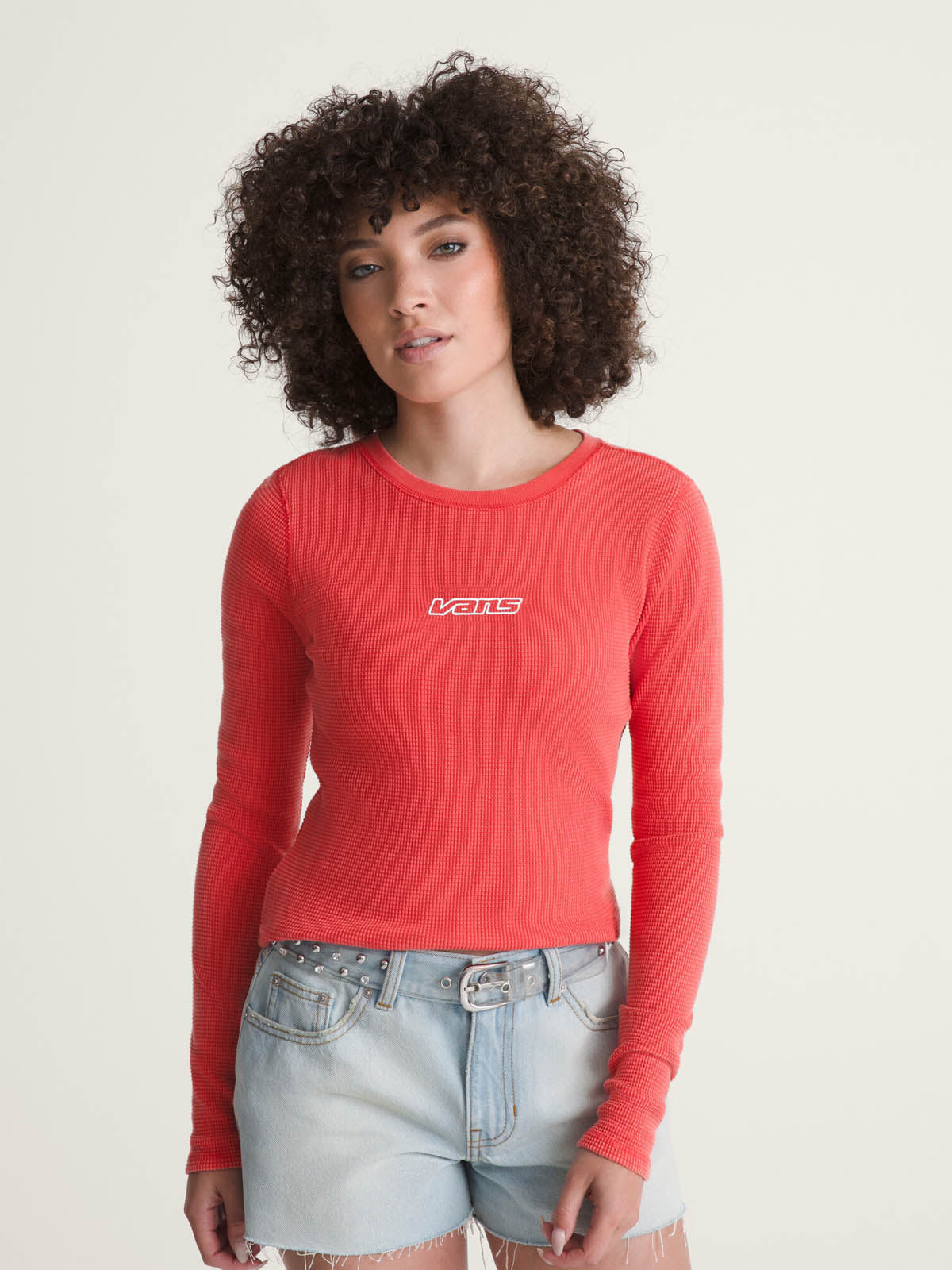 Sweater Mujer Teri Waffle Long Sle Beige/Crudo Vans