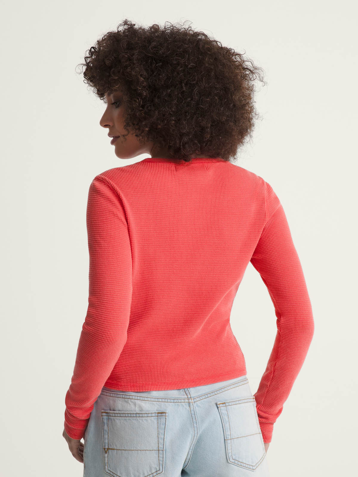 Sweater Mujer Teri Waffle Long Sle Beige/Crudo Vans