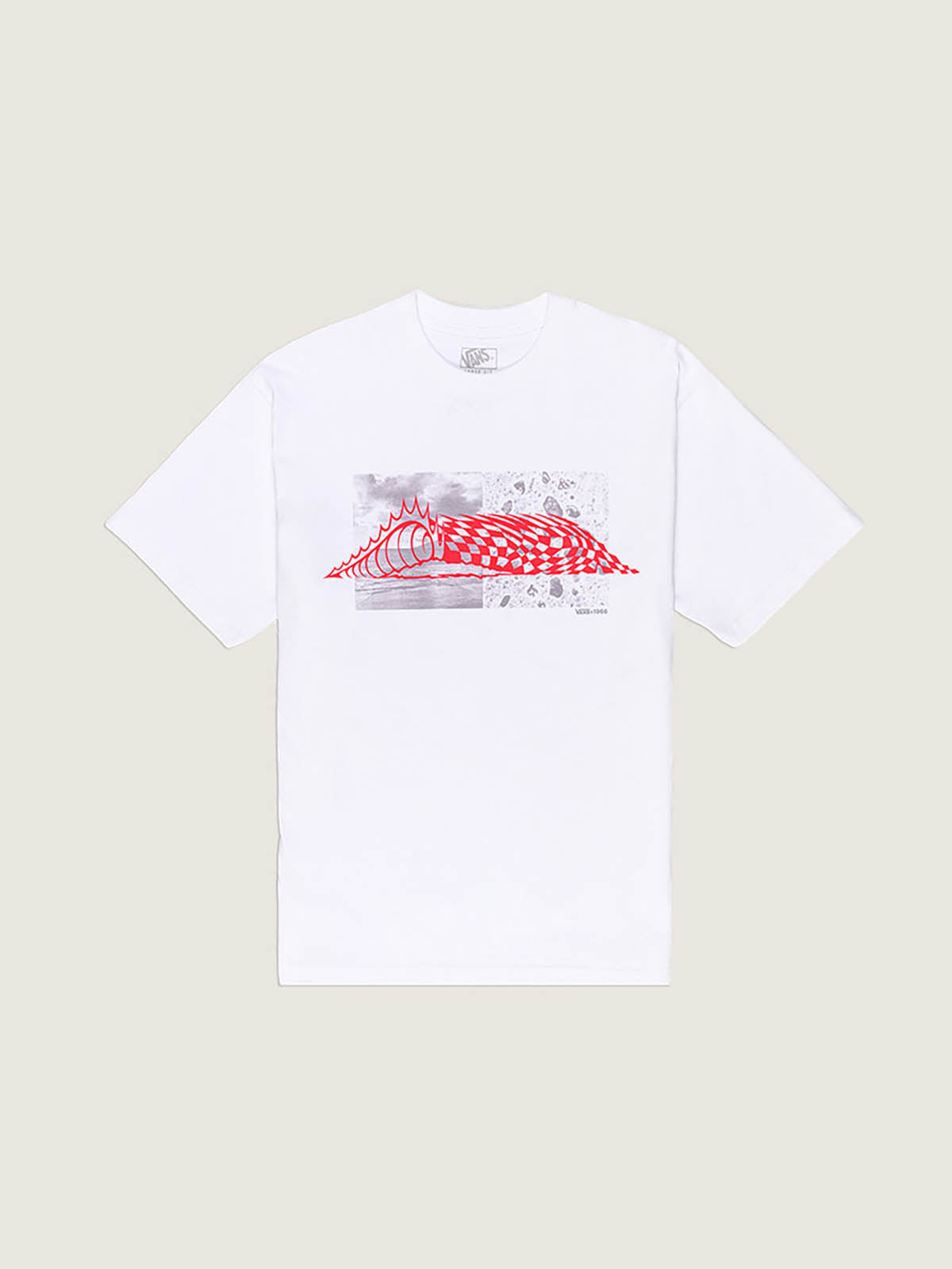Polera M/C Hombre Wave Check Tee Blanco Vans