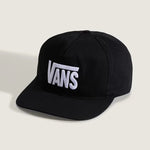 Jockey Vans Stretch Logo Snapback negro con logo blanco bordado