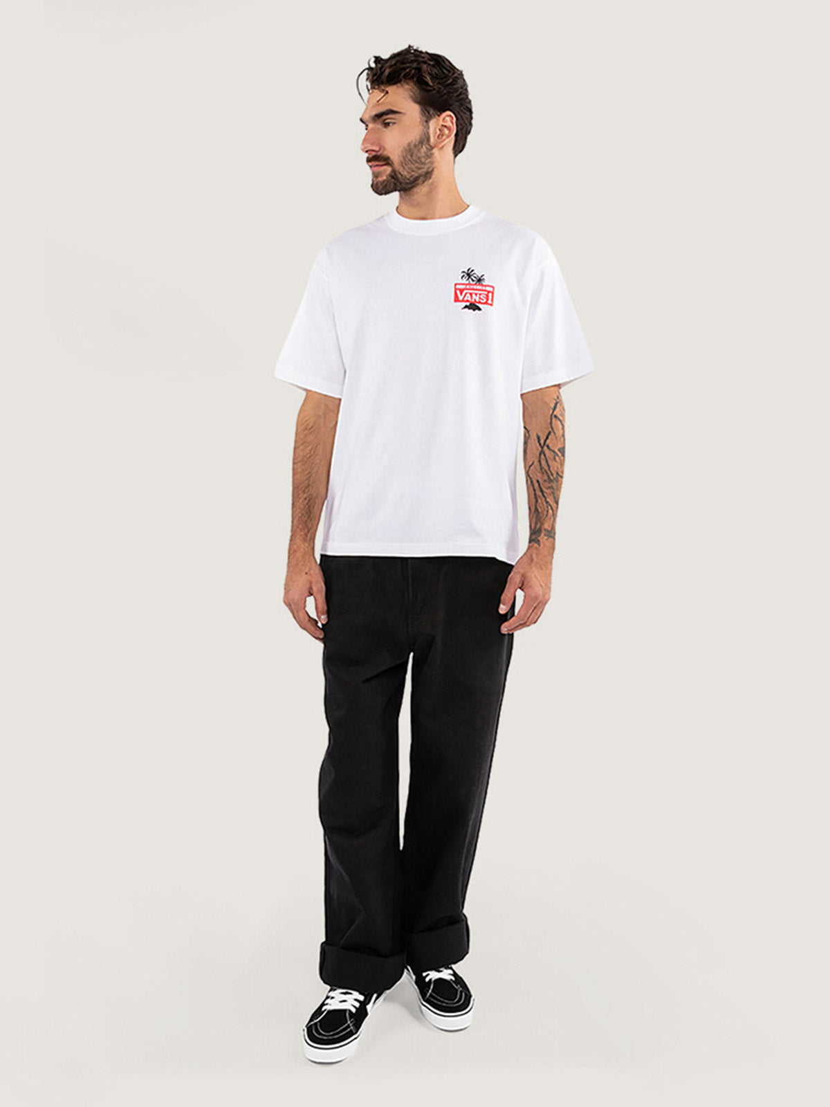 Polera M/C Hombre Knu Palms  Blanco