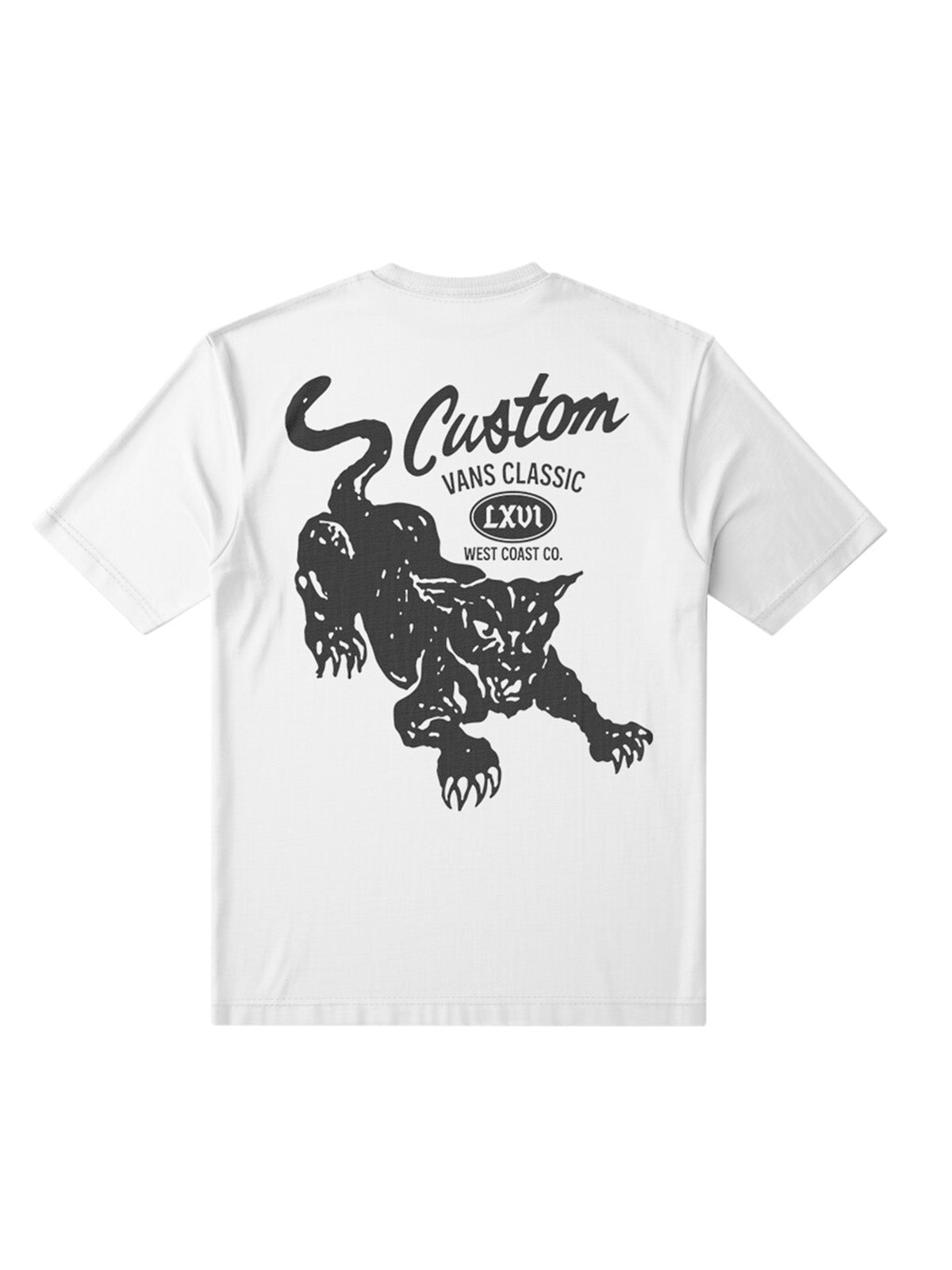Polera M/C Hombre Custom Cat  Blanco