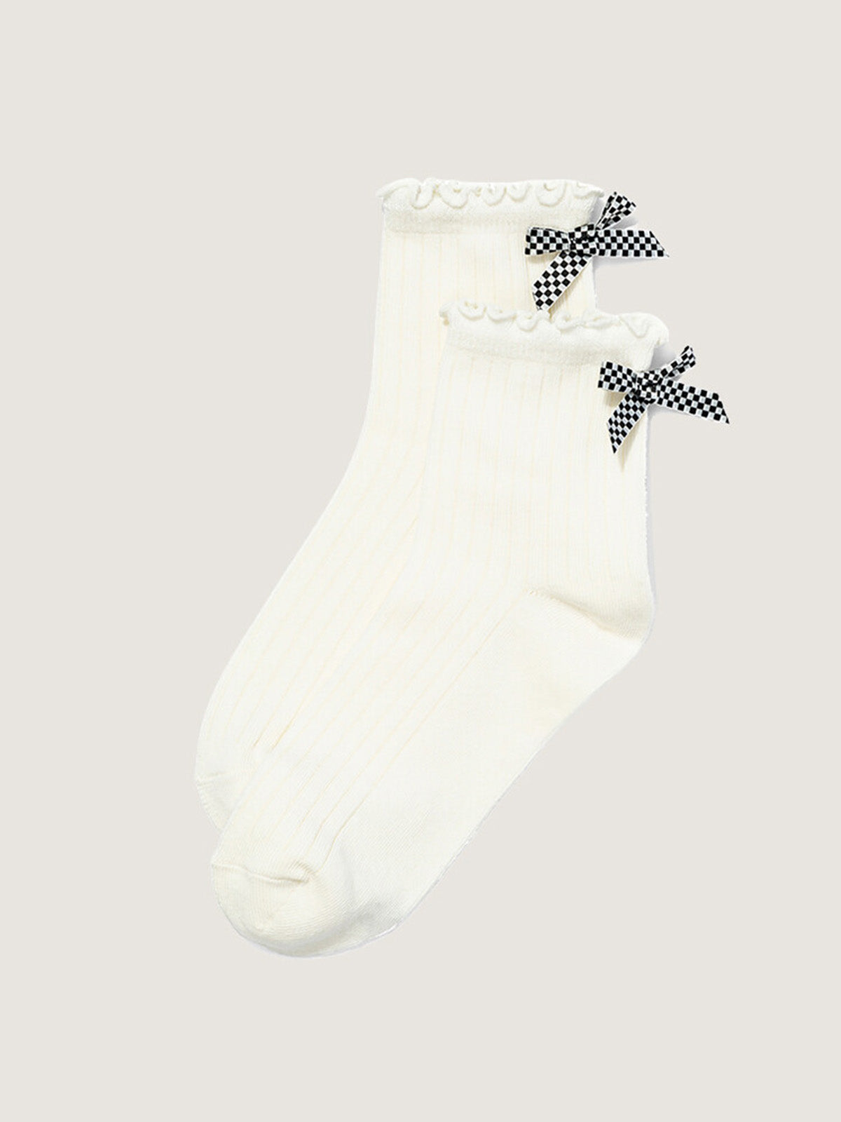 Calcetín Adulto Bow Back Crew Blanco