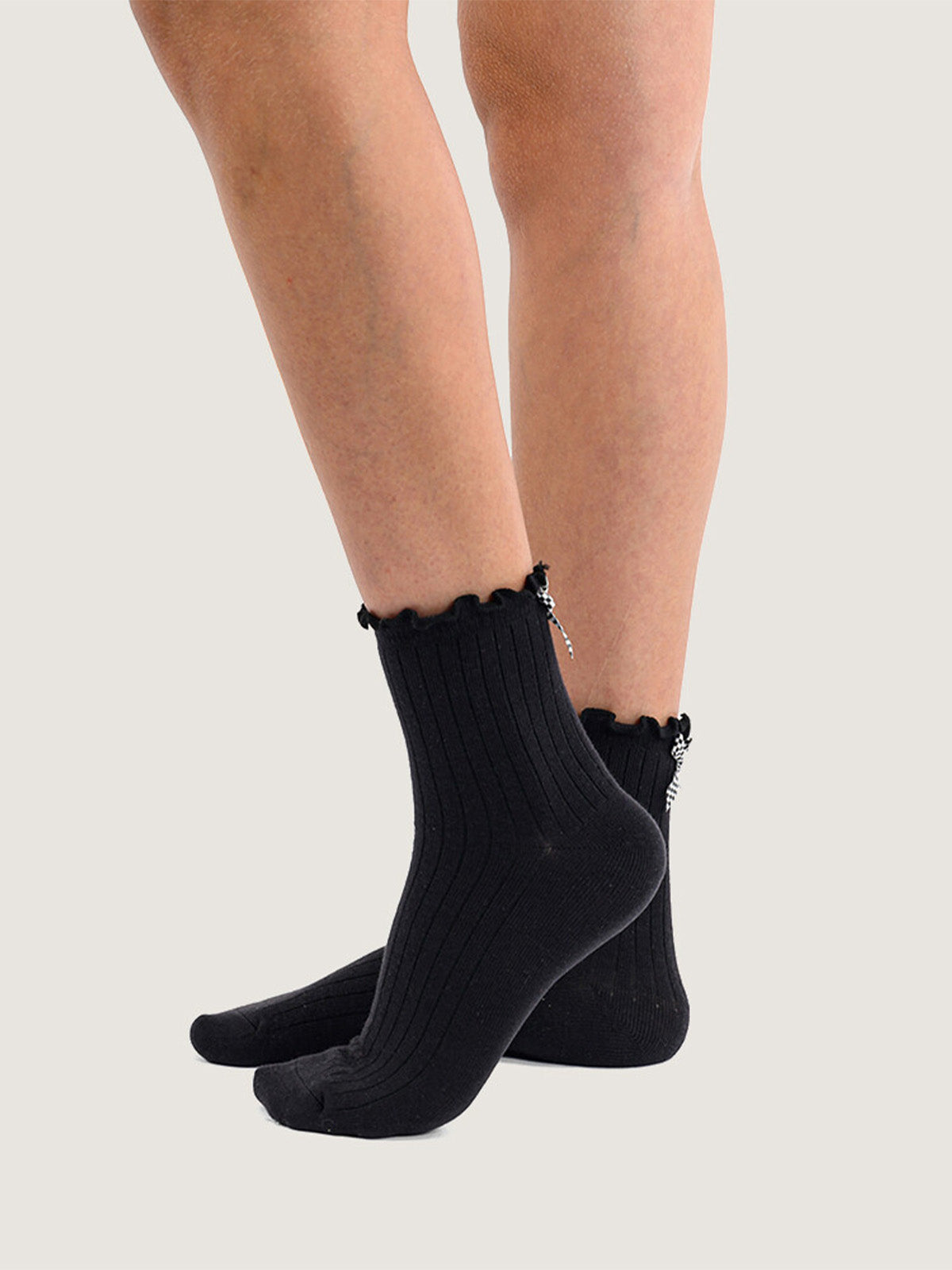 Calcetín Adulto Bow Back Crew Negro