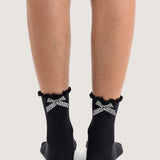 Calcetín Adulto Bow Back Crew Negro