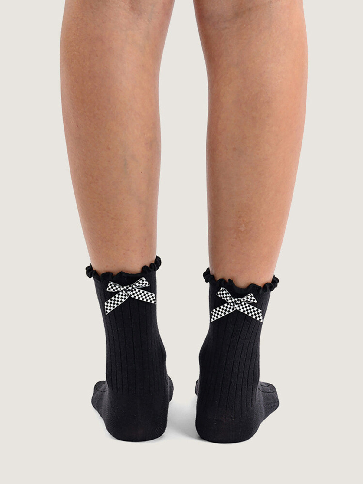 Calcetín Adulto Bow Back Crew Negro
