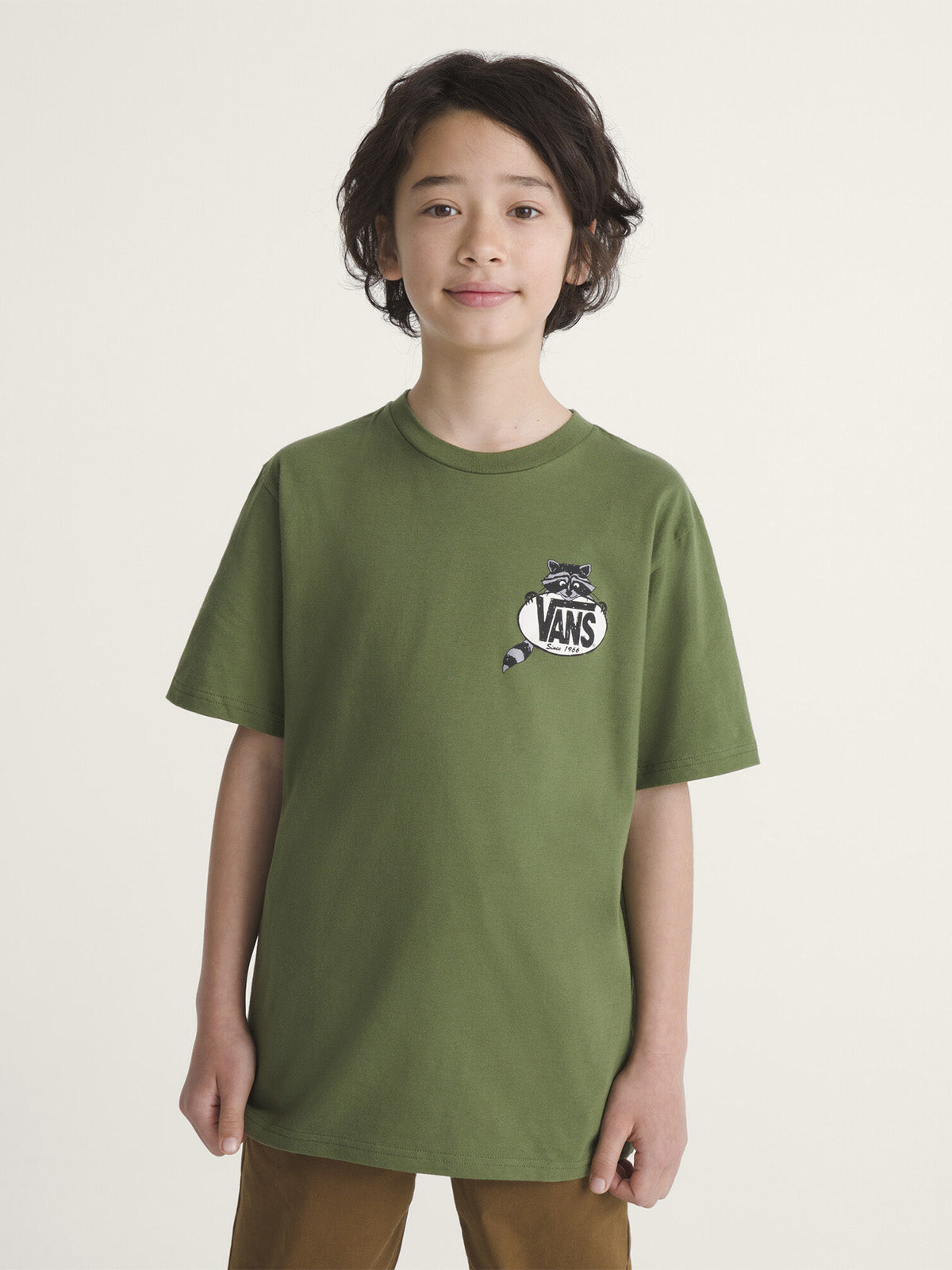 Polera M/C Niño Dumpster Raccoon Verde