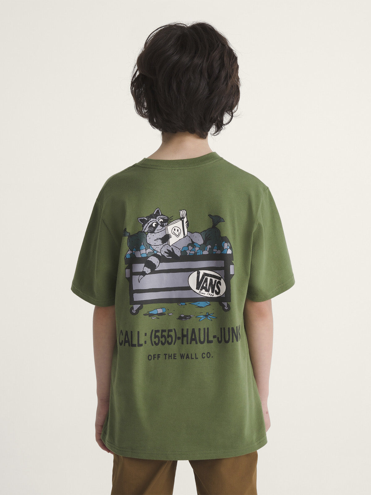 Polera M/C Niño Dumpster Raccoon Verde