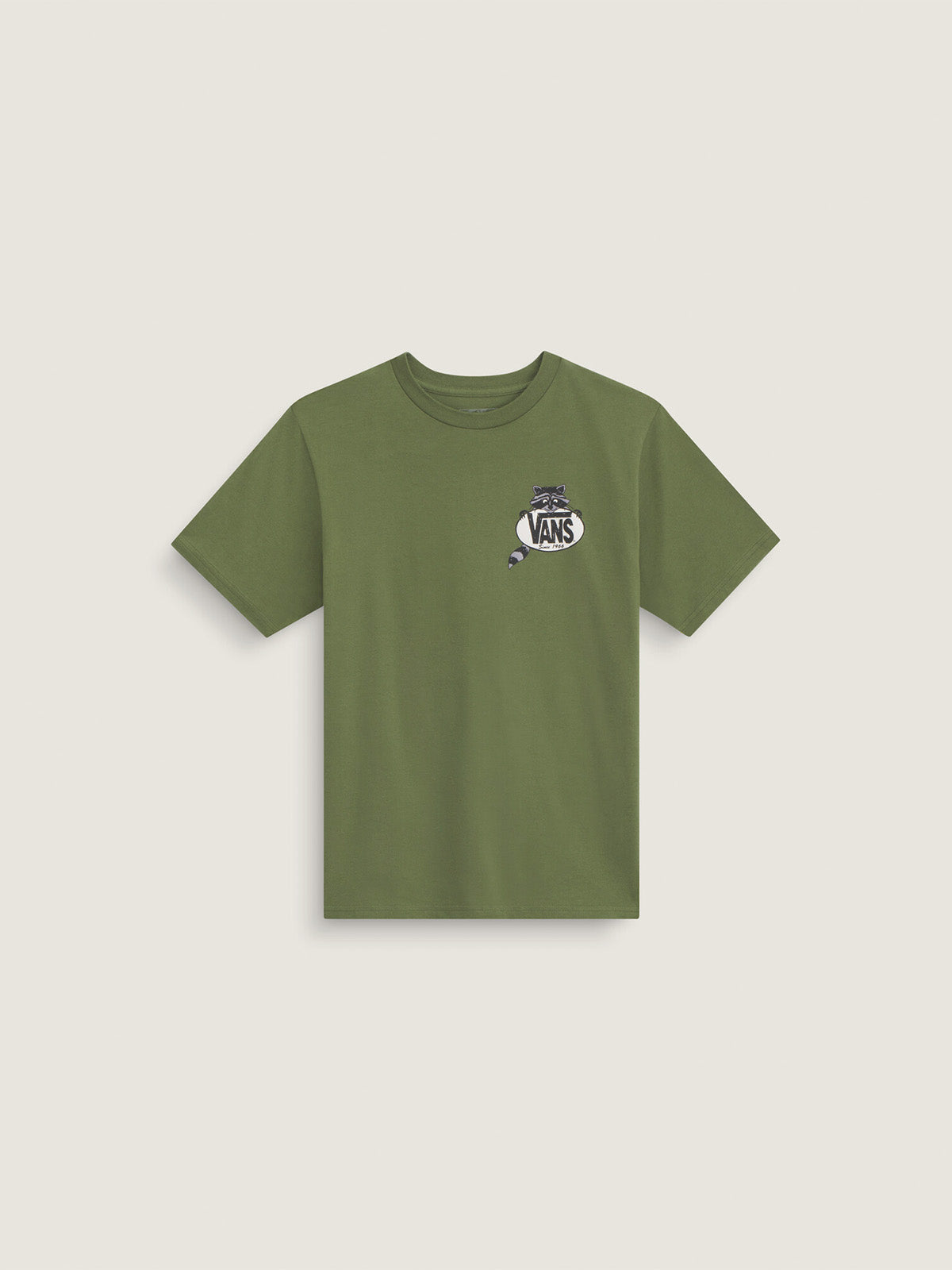 Polera M/C Niño Dumpster Raccoon Verde