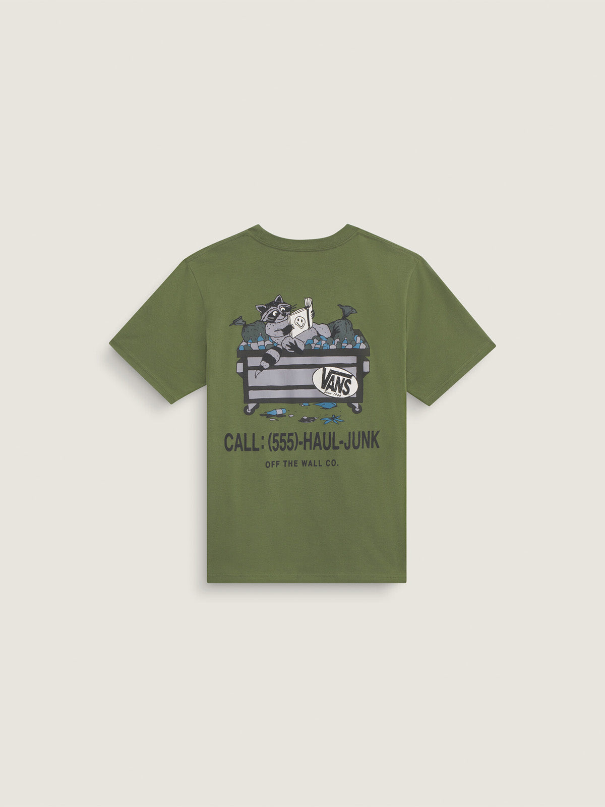 Polera M/C Niño Dumpster Raccoon Verde