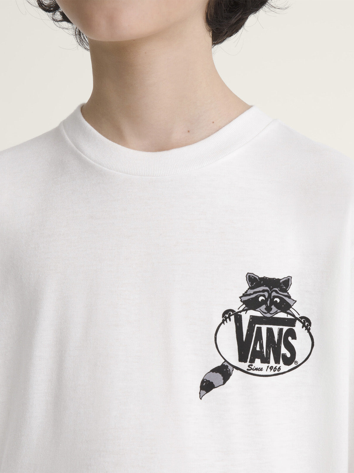 Polera M/C Niño Dumpster Raccoon Blanco