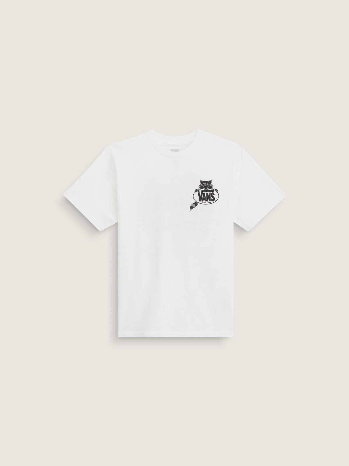 Polera M/C Niño Dumpster Raccoon Blanco
