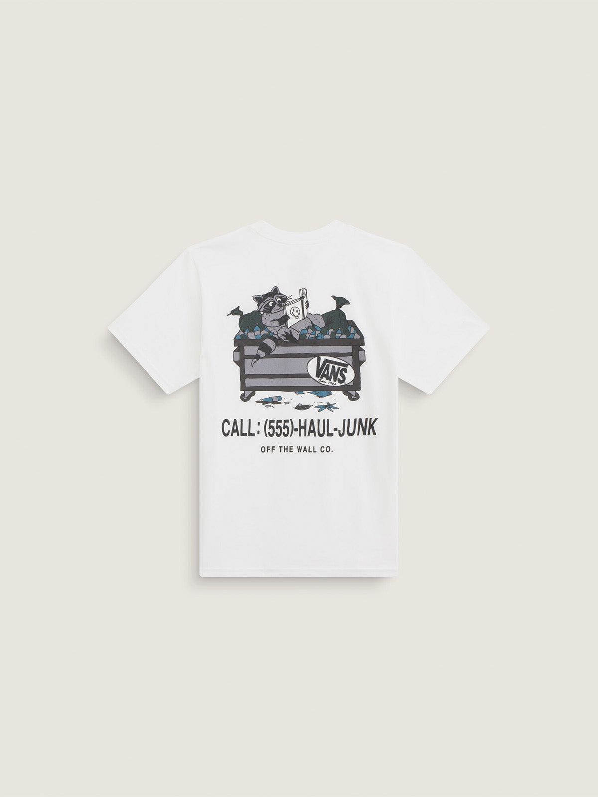 Polera M/C Niño Dumpster Raccoon Blanco