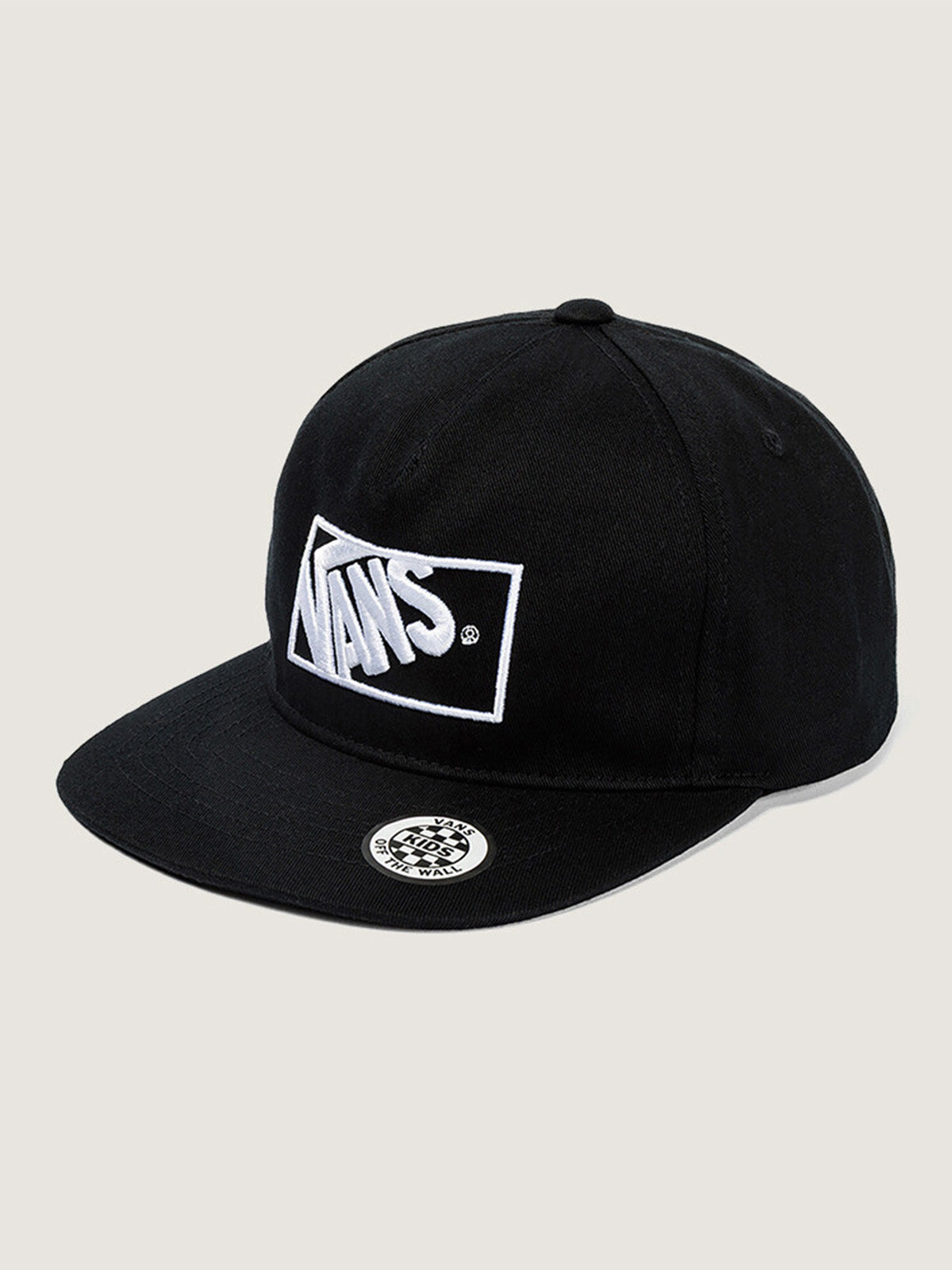Jockey de niño Vans Formula Snapback negro con logo blanco