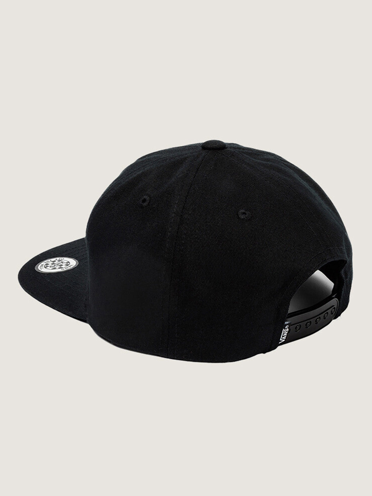 Jockey de niño Vans negro con cierre snapback, vista posterior