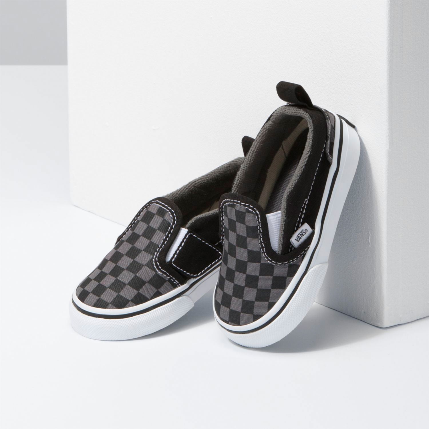 Zapatillas Td Slip-On V Toddler (1-4 añOs) (Checkerboard) Black/Pewter