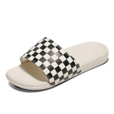 Sandalias Mujer La Costa Slide On Blanco Checkerboard Vans